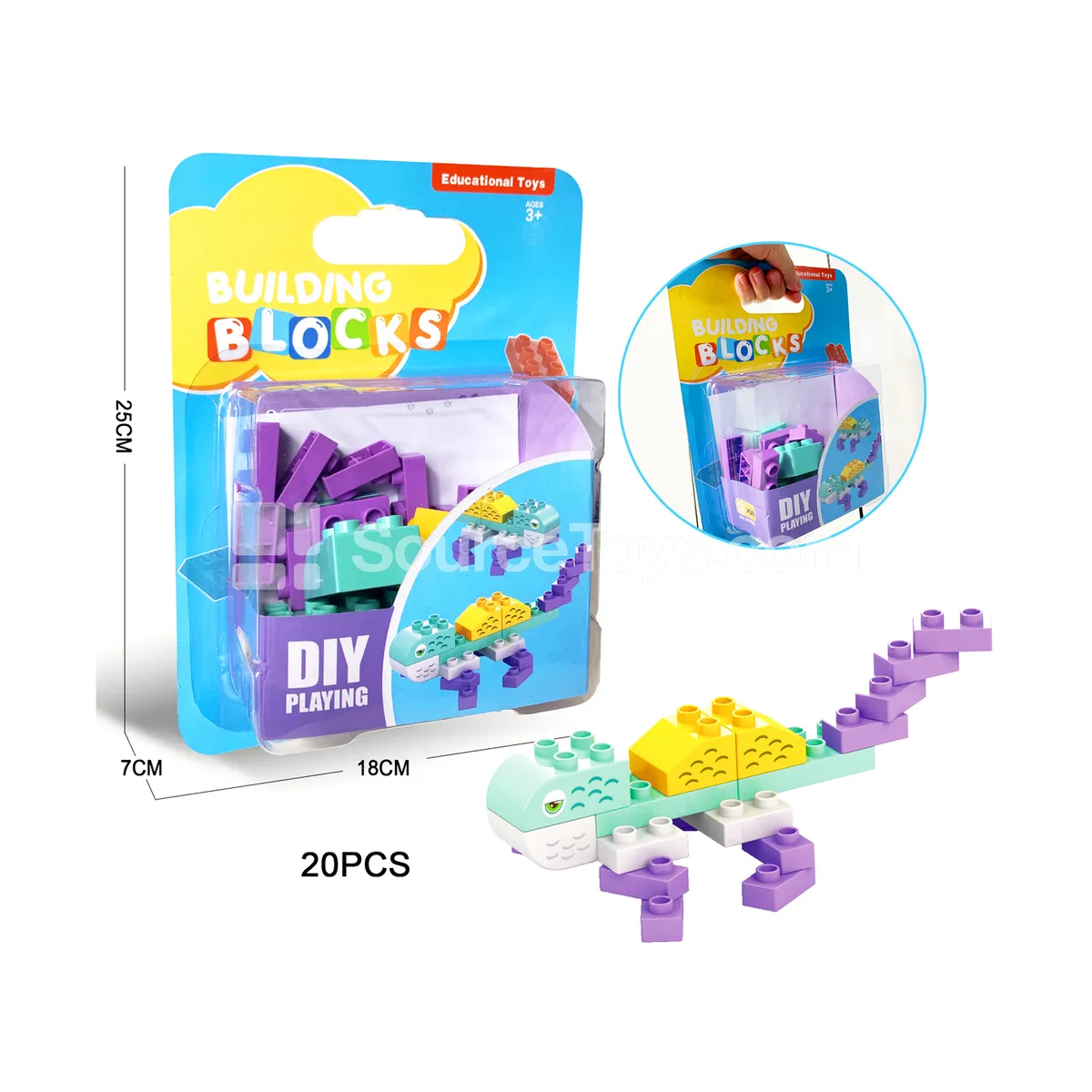Chameleon Building Block Set, 20 Pieces (2876D6) Chameleon Building Block Set, 20 Pieces (2876D6)