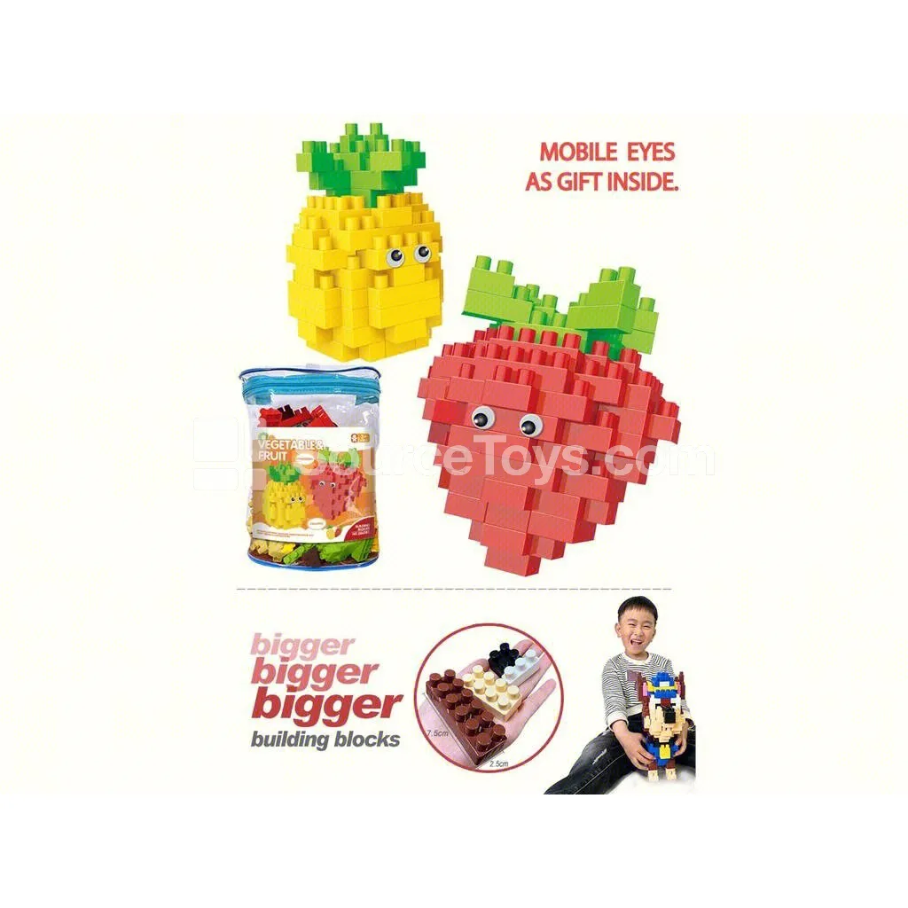Pineapple and Strawberry Building Block Set, 155 Pieces (2863C1)