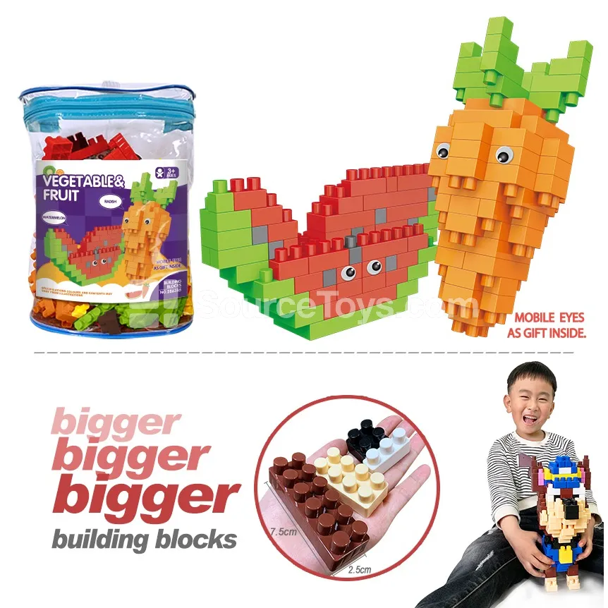 Watermelon and Carrot Building Block Set, 158 Pieces (2863C5)