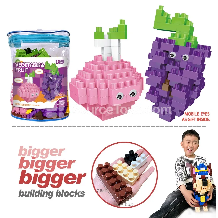 Onion and Grape Large Building Blocks, 163 Pieces (2863C6) Onion and Grape Large Building Blocks, 163 Pieces (2863C6)