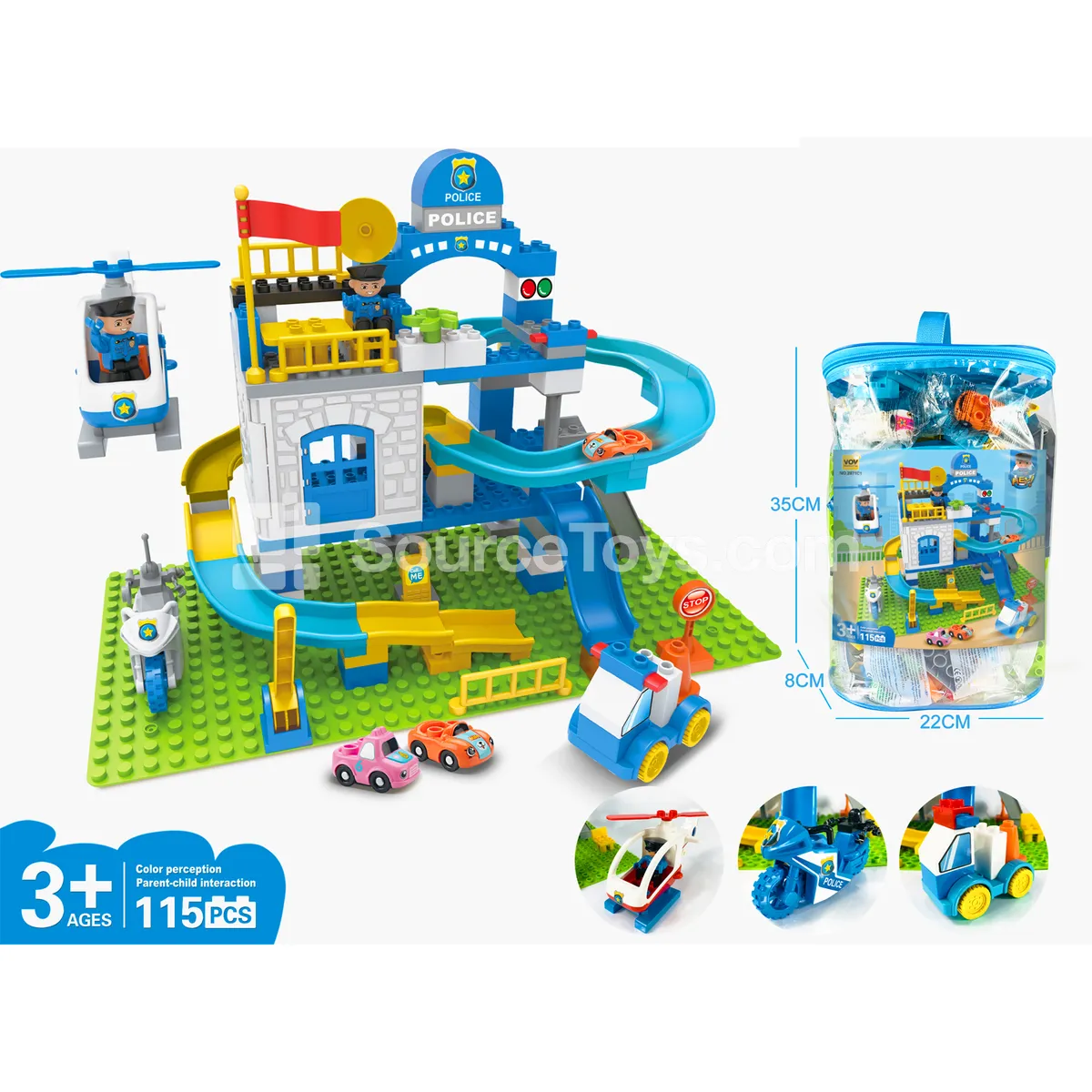 Police Track Building Block Set, 115 Pieces (2871C1)