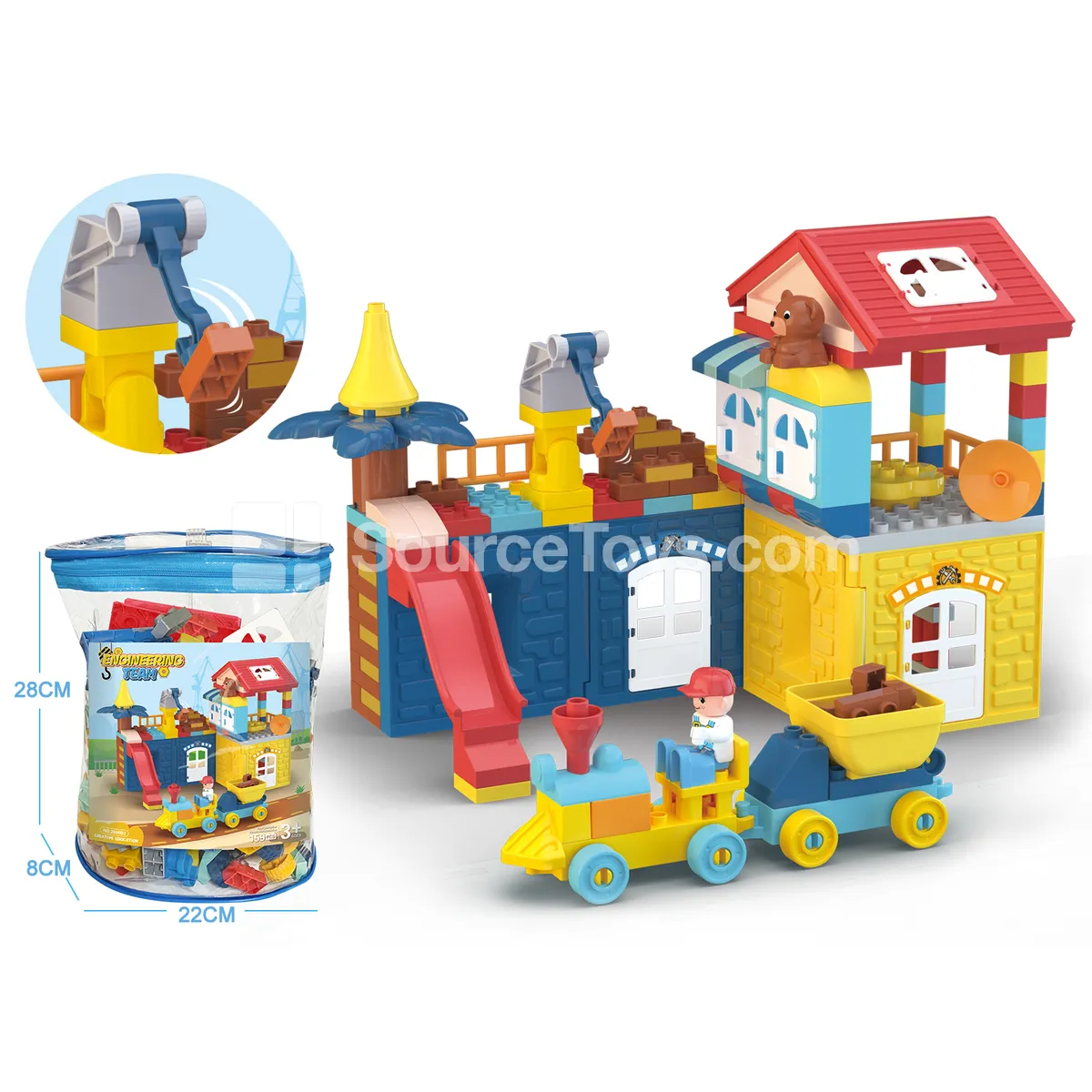 Large-Piece Bear House Building Block Set, 164 Pieces (2886B3) Large-Piece Bear House Building Block Set, 164 Pieces (2886B3)