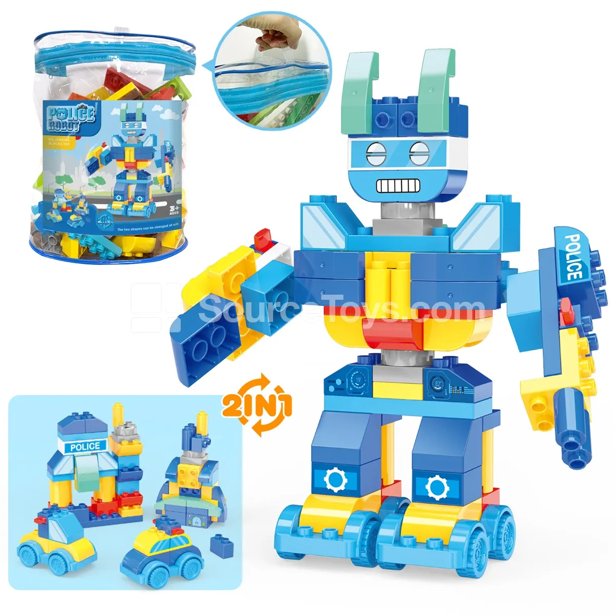 Police Robot Building Block Set with Rotating Arms (JS601B2) Police Robot Building Block Set with Rotating Arms (JS601B2)