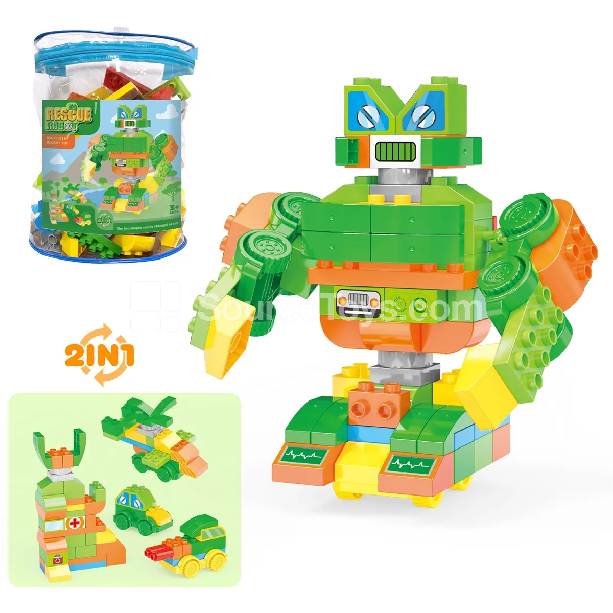 Rescue Robot Building Block Set with Rotating Arms (JS601B4) Rescue Robot Building Block Set with Rotating Arms (JS601B4)