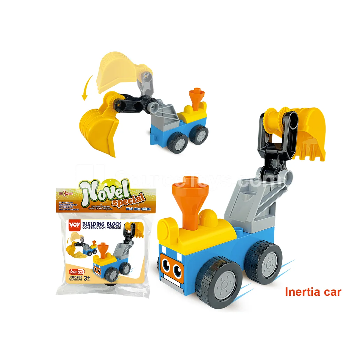 Friction-Powered Excavator Toy, 6 Assorted Designs (JS602C3) Friction-Powered Excavator Toy, 6 Assorted Designs (JS602C3)