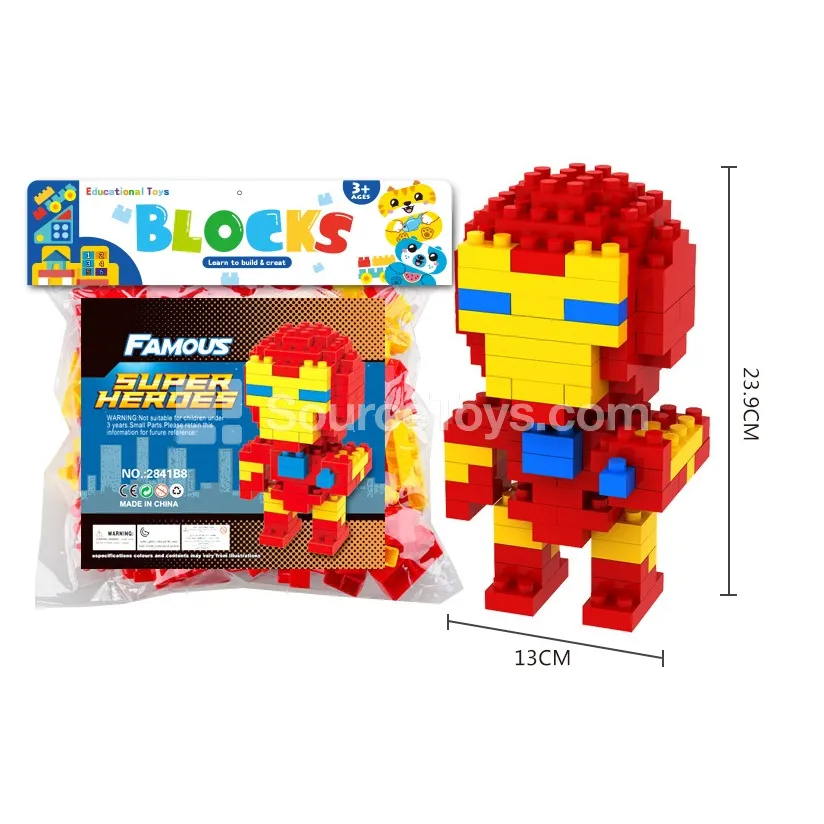 Large-Piece Building Block Set, 128 Pieces (2841B8)