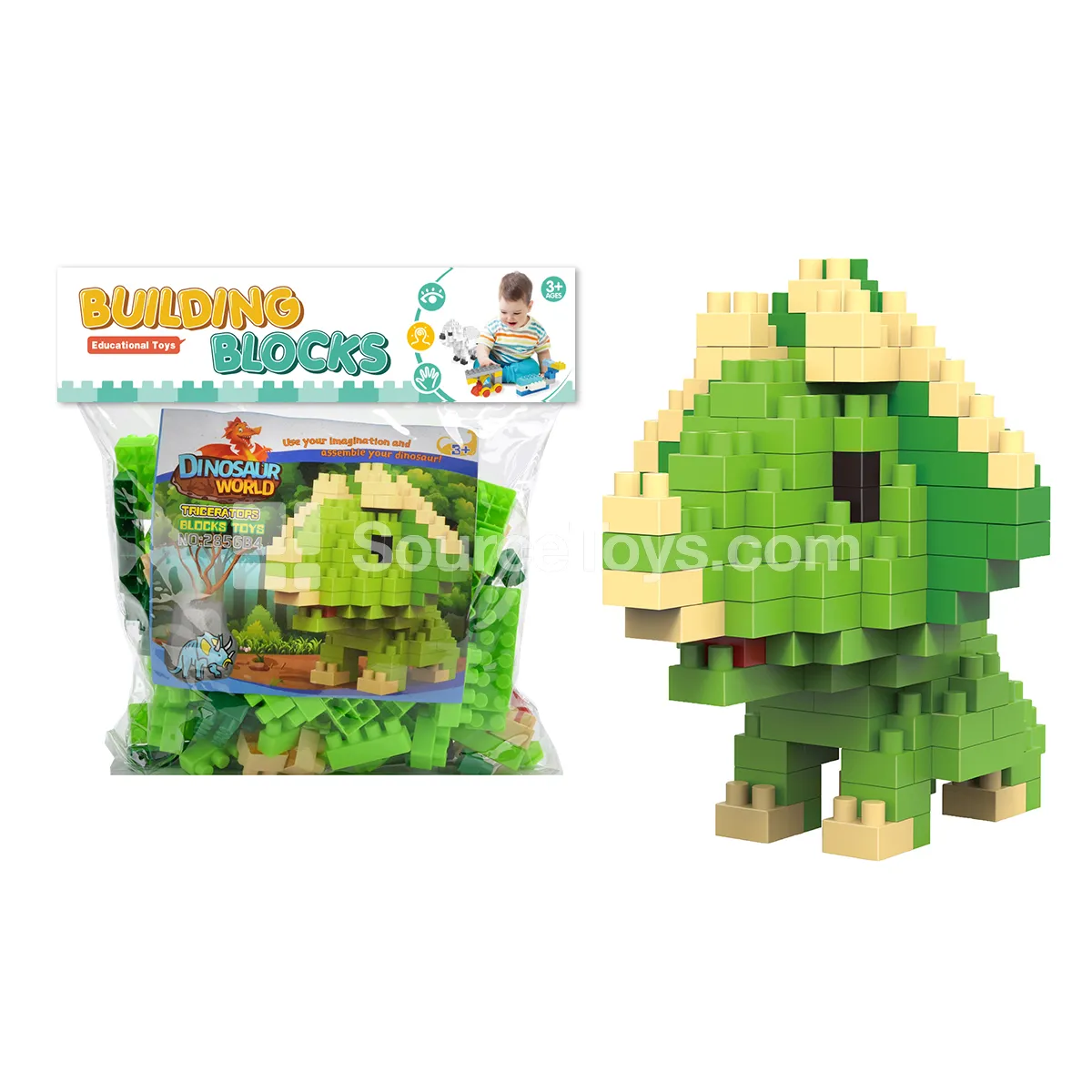 Triceratops Building Blocks Set, 177 Pieces (2856B4)
