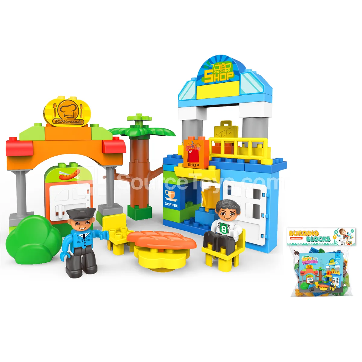City Plaza Building Block Set, 59 Pieces (2857B1) City Plaza Building Block Set, 59 Pieces (2857B1)