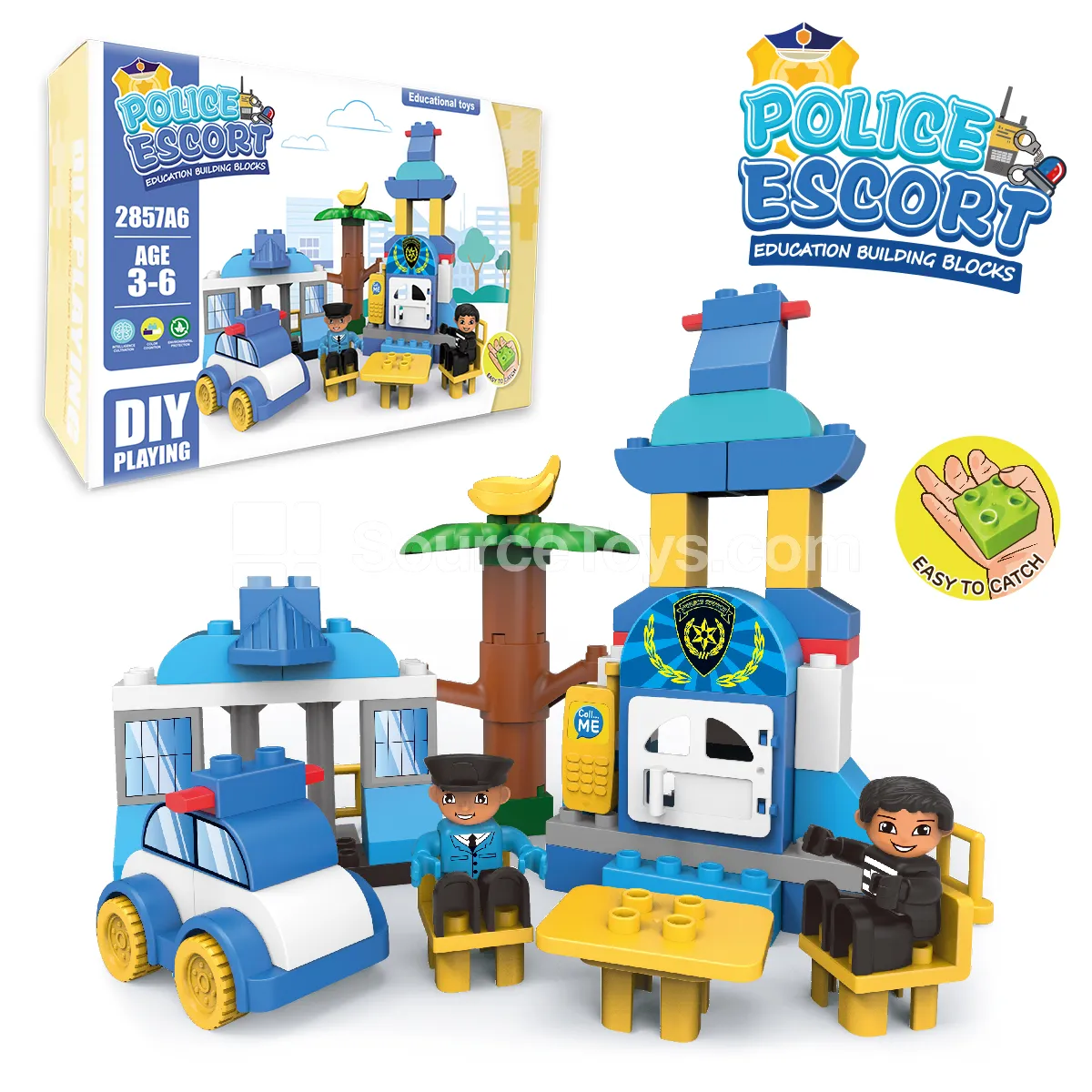 Town Police Building Block Set, 56 Pieces (2857A6) Town Police Building Block Set, 56 Pieces (2857A6)