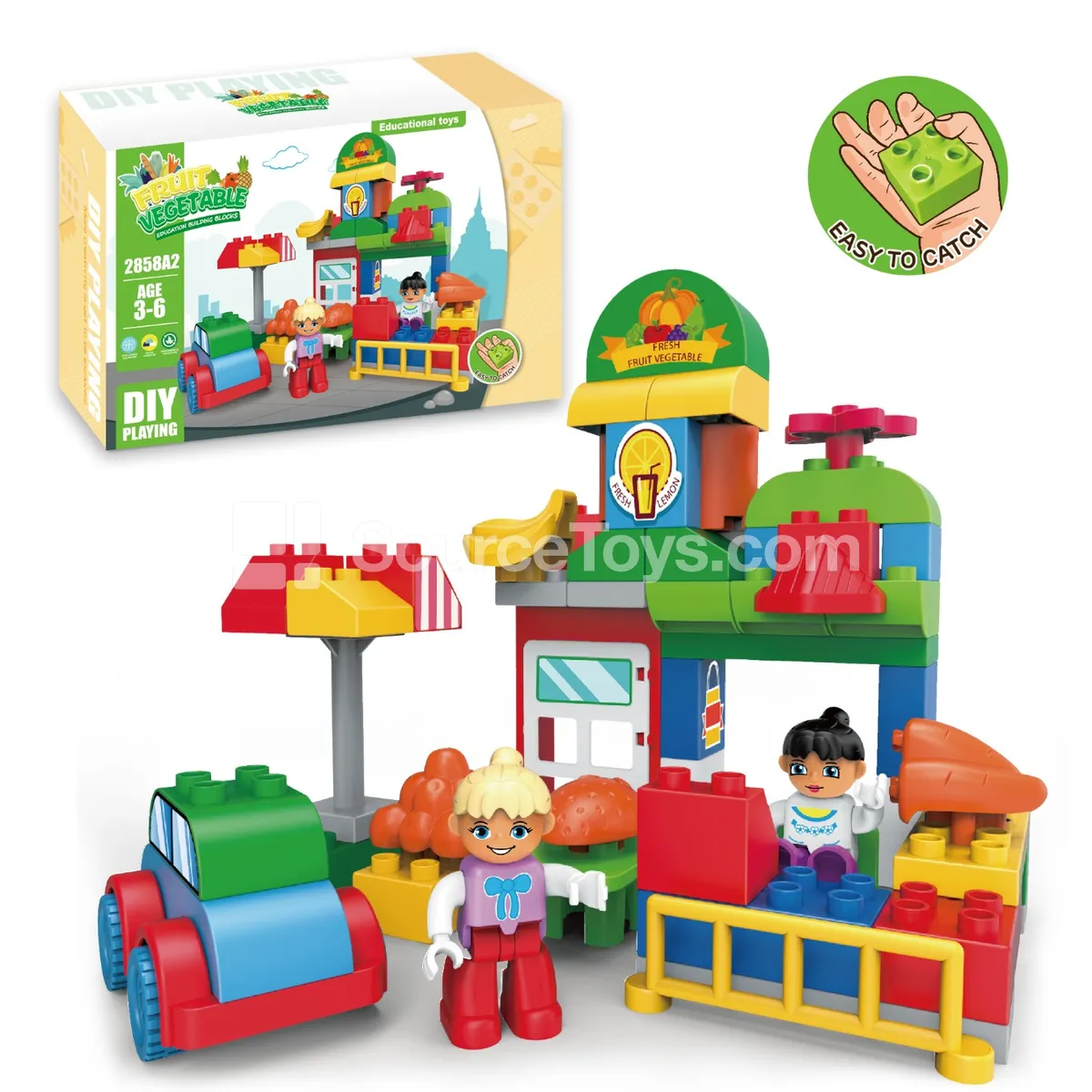 Fruit and Vegetable Shop Building Block Set, 58 Pieces (2858A2)