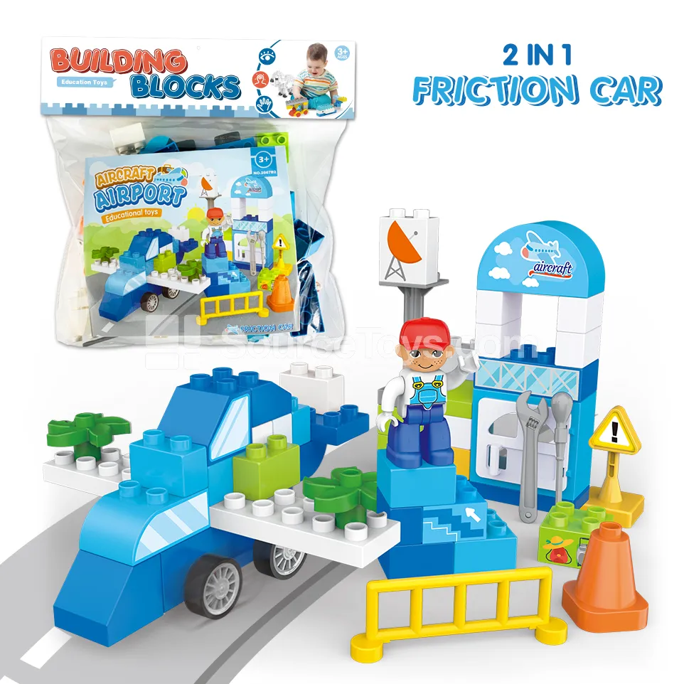 Friction-Powered Airplane Building Block Set, 49 Pieces (2867B2) Friction-Powered Airplane Building Block Set, 49 Pieces (2867B2)
