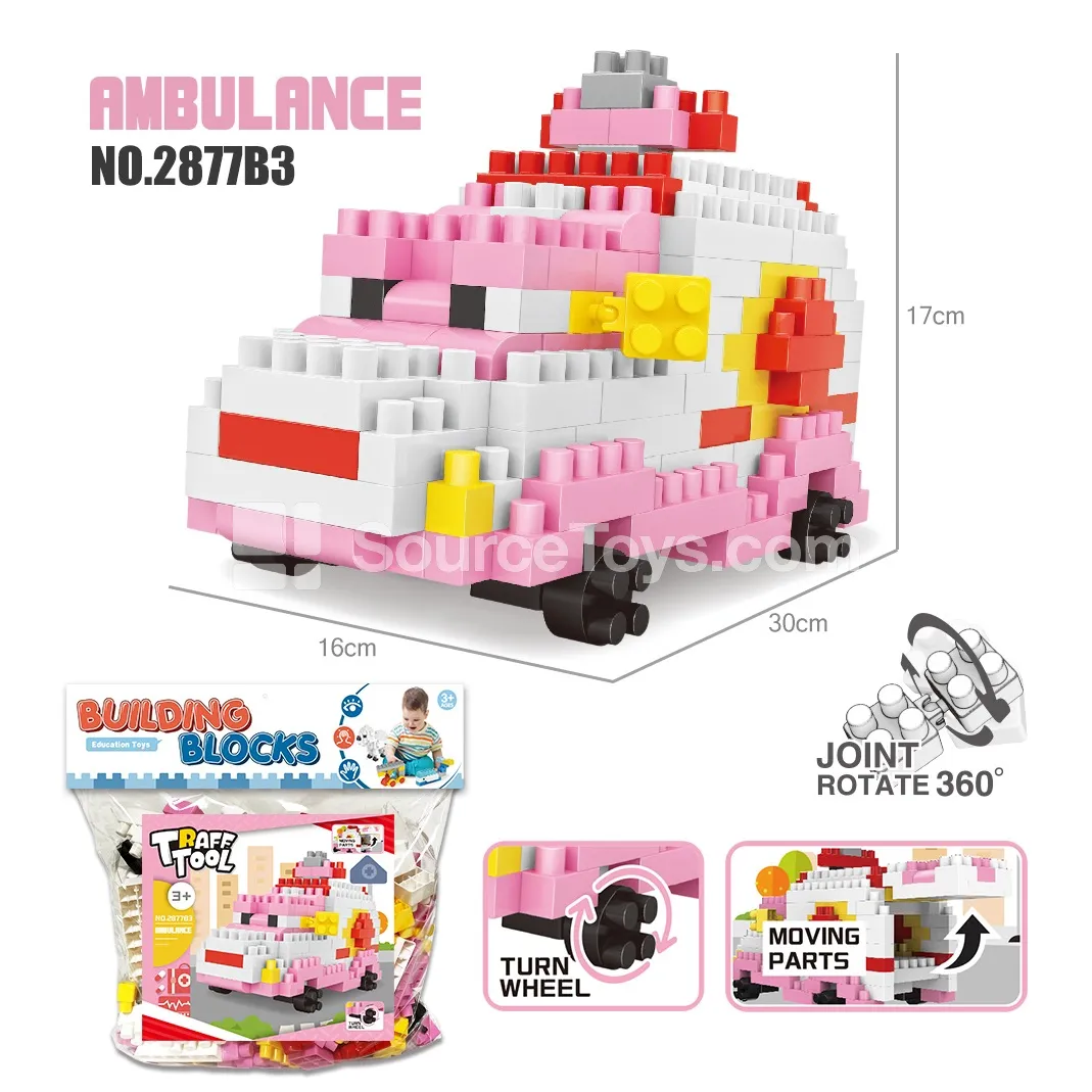 Ambulance Building Blocks Set, 197 Pieces (2877B3)