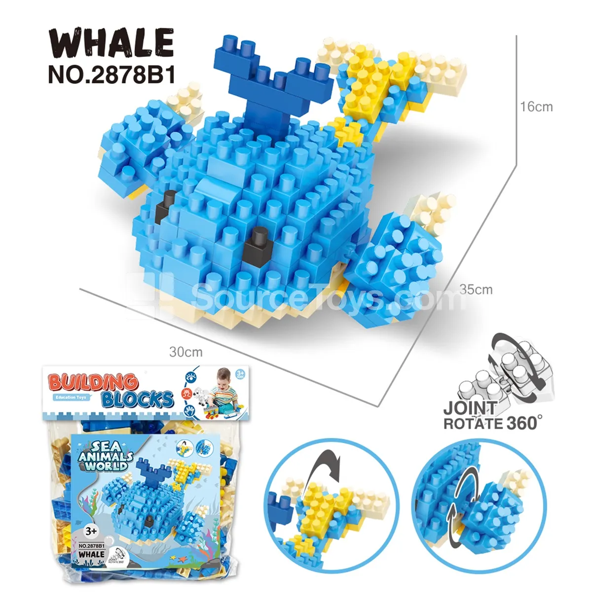 Whale Building Blocks, 185 Pieces (2878B1)