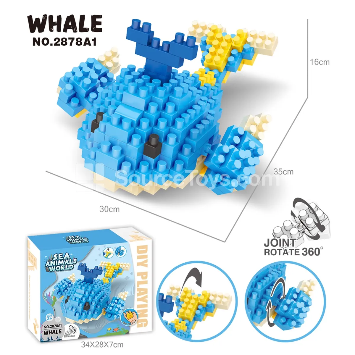Whale Building Blocks, 185 Pieces (2878A1)