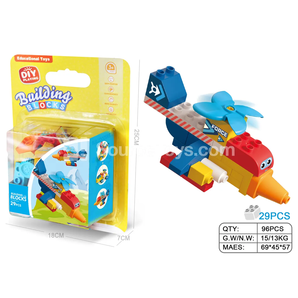 GCC Fighter Aircraft Building Block Set, 29 Pieces (JS608B6)
