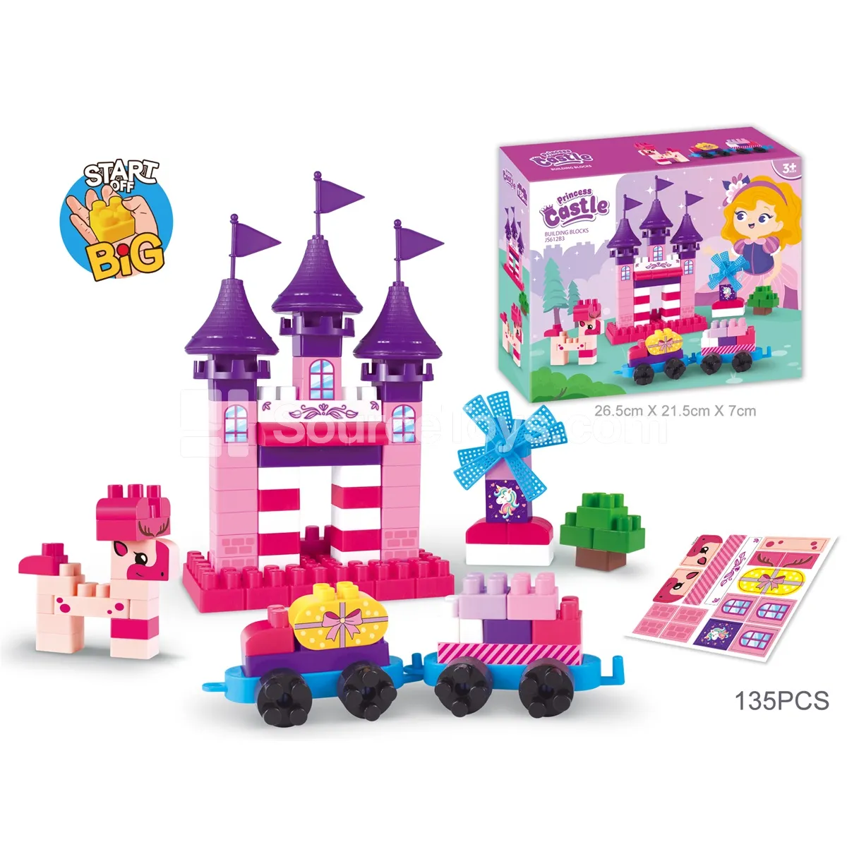 Princess Castle Building Block Set, 124 Pieces (JS612A3) Princess Castle Building Block Set, 124 Pieces (JS612A3)