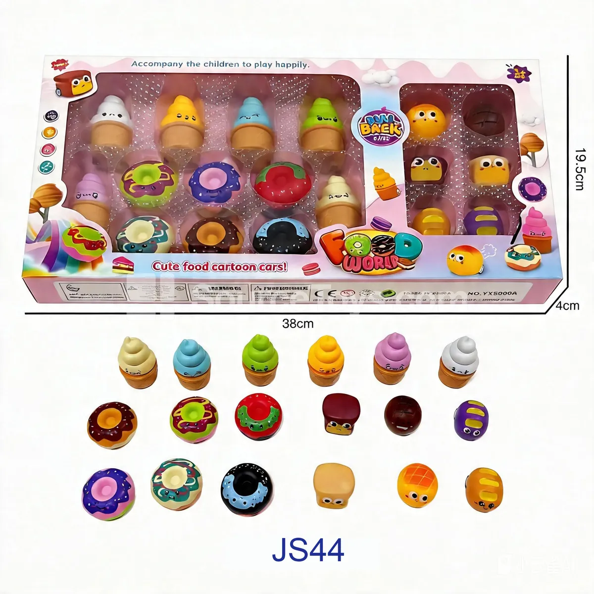 Pretend-Play Pull-Back Vehicles with Donut, Bread and Ice Cream Toys (JS44) Pretend-Play Pull-Back Vehicles with Donut, Bread and Ice Cream Toys (JS44)