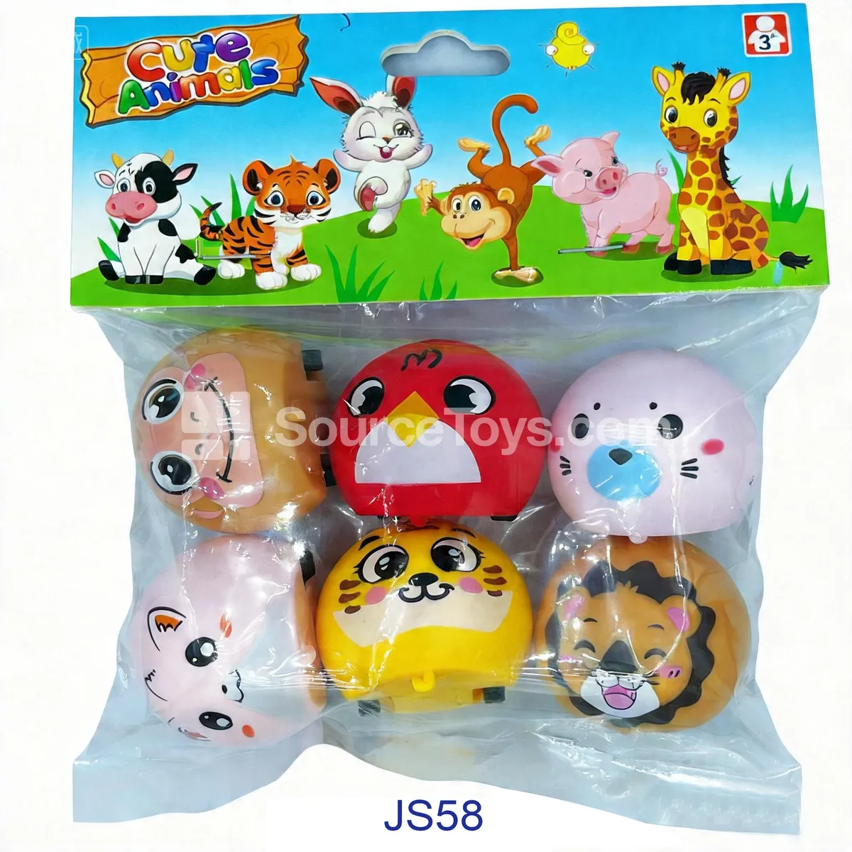 Animal Roly-Poly Pull-Back Ball Vehicles, 6-Pack (JS58) Animal Roly-Poly Pull-Back Ball Vehicles, 6-Pack (JS58)