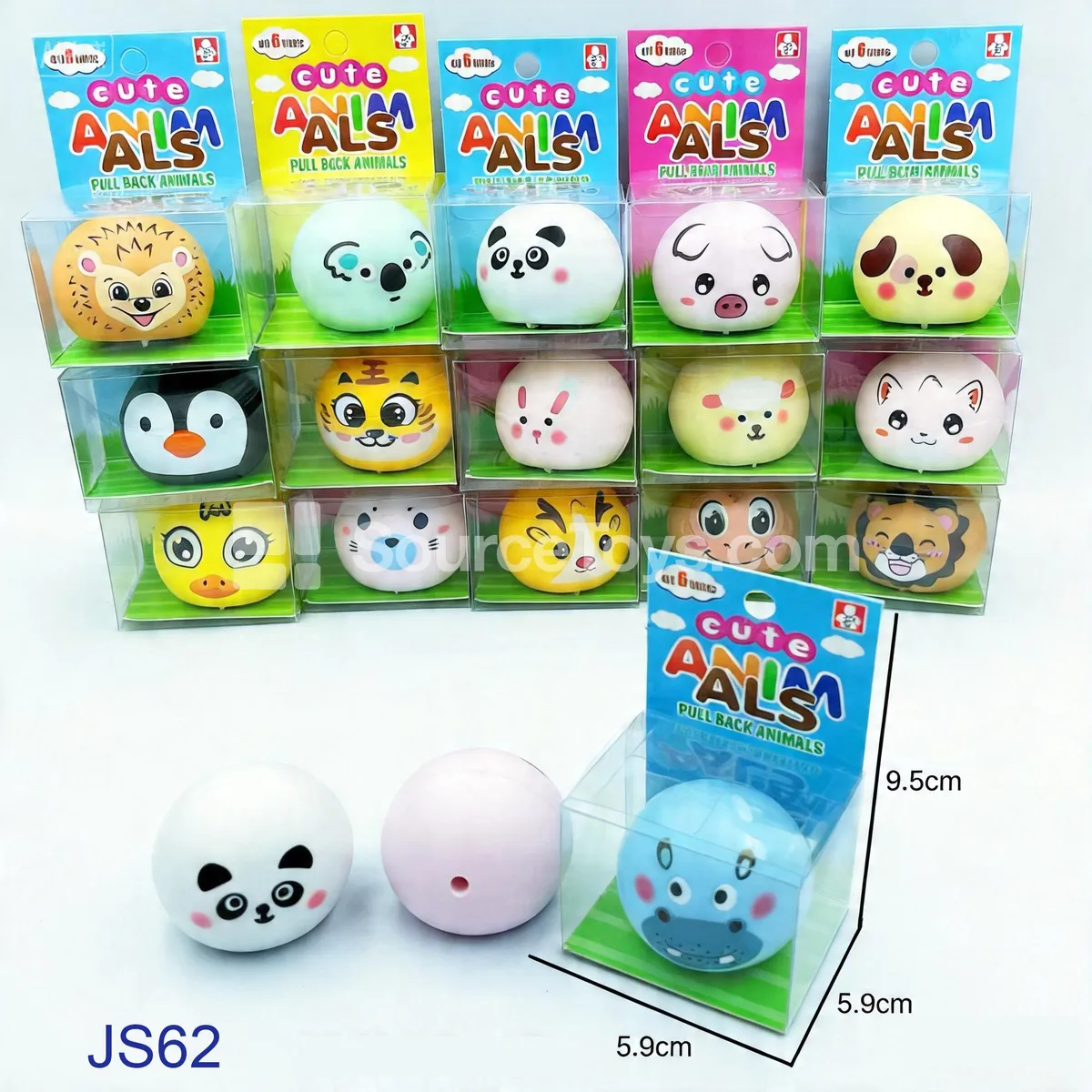 Animal-Themed Roly-Poly Pull-Back Ball Vehicles, 16 Assorted Designs (JS62) Animal-Themed Roly-Poly Pull-Back Ball Vehicles, 16 Assorted Designs (JS62)