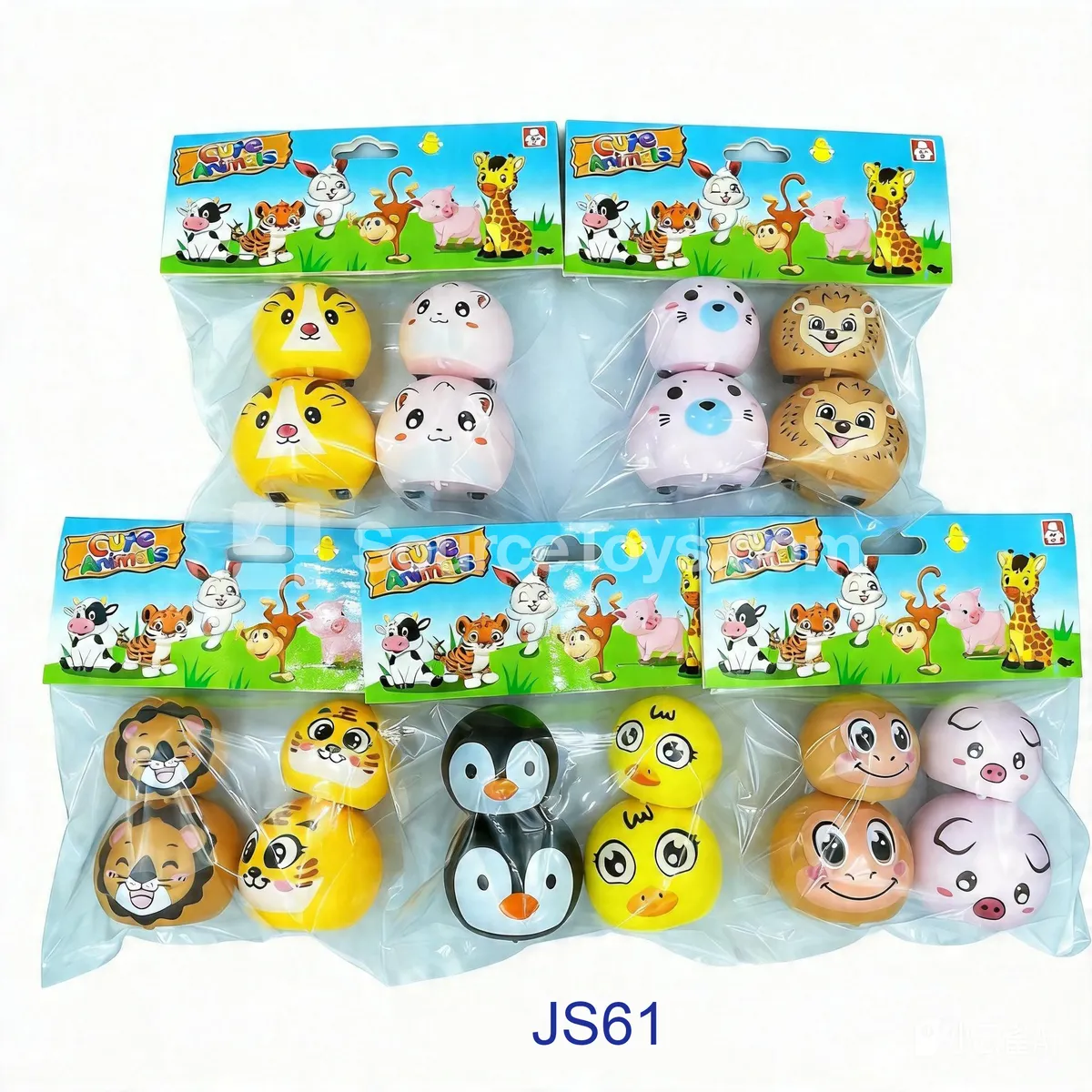 Pull-Back Roly-Poly Ball Vehicles, Animal Designs, 4-Pack (JS61) Pull-Back Roly-Poly Ball Vehicles, Animal Designs, 4-Pack (JS61)