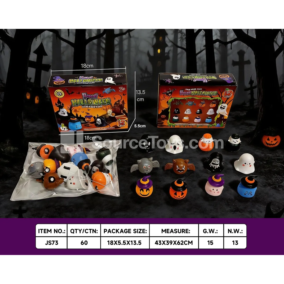 Halloween Pull-Back Toy Series, 12 Assorted Designs (JS73) Halloween Pull-Back Toy Series, 12 Assorted Designs (JS73)