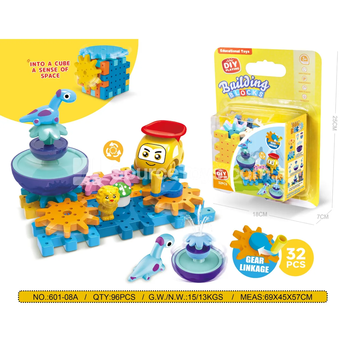 Dinosaur World Construction Vehicle Gear Building Set, 32 Pieces (601-08A) Dinosaur World Construction Vehicle Gear Building Set, 32 Pieces (601-08A)