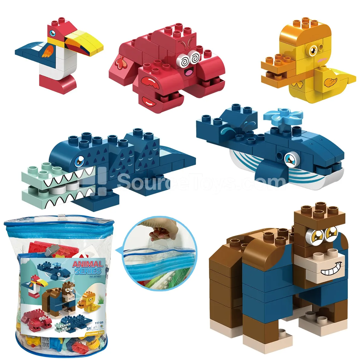 Animal Building Blocks Set, 119 Pieces (2876C1) Animal Building Blocks Set, 119 Pieces (2876C1)