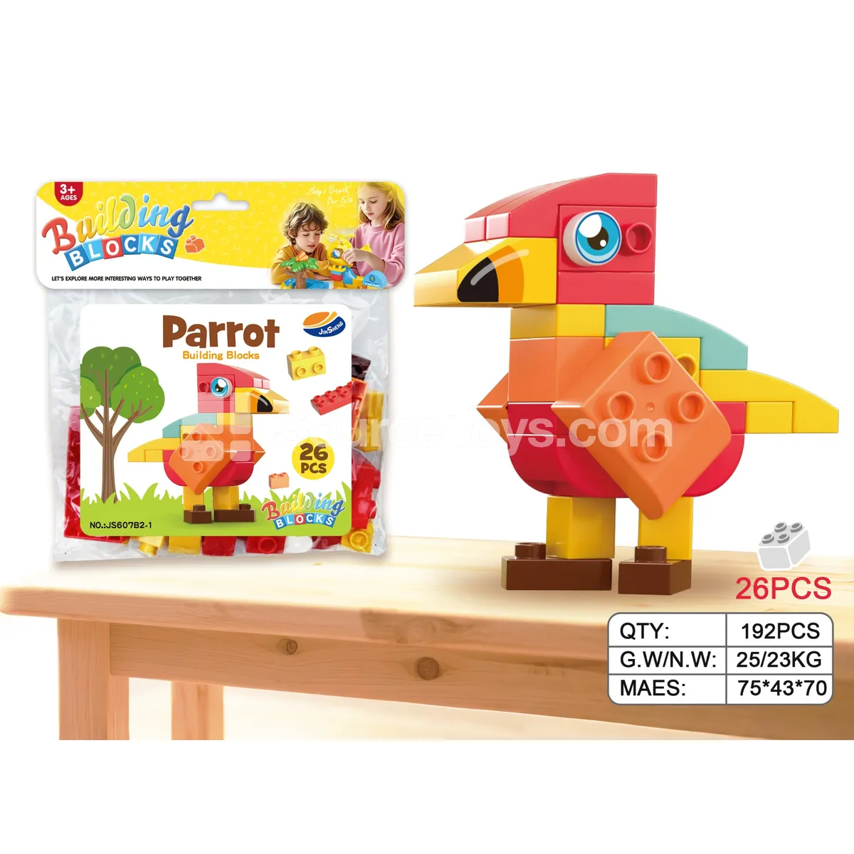 Parrot Building Blocks, 26 Pieces (JS607B2-1) Parrot Building Blocks, 26 Pieces (JS607B2-1)