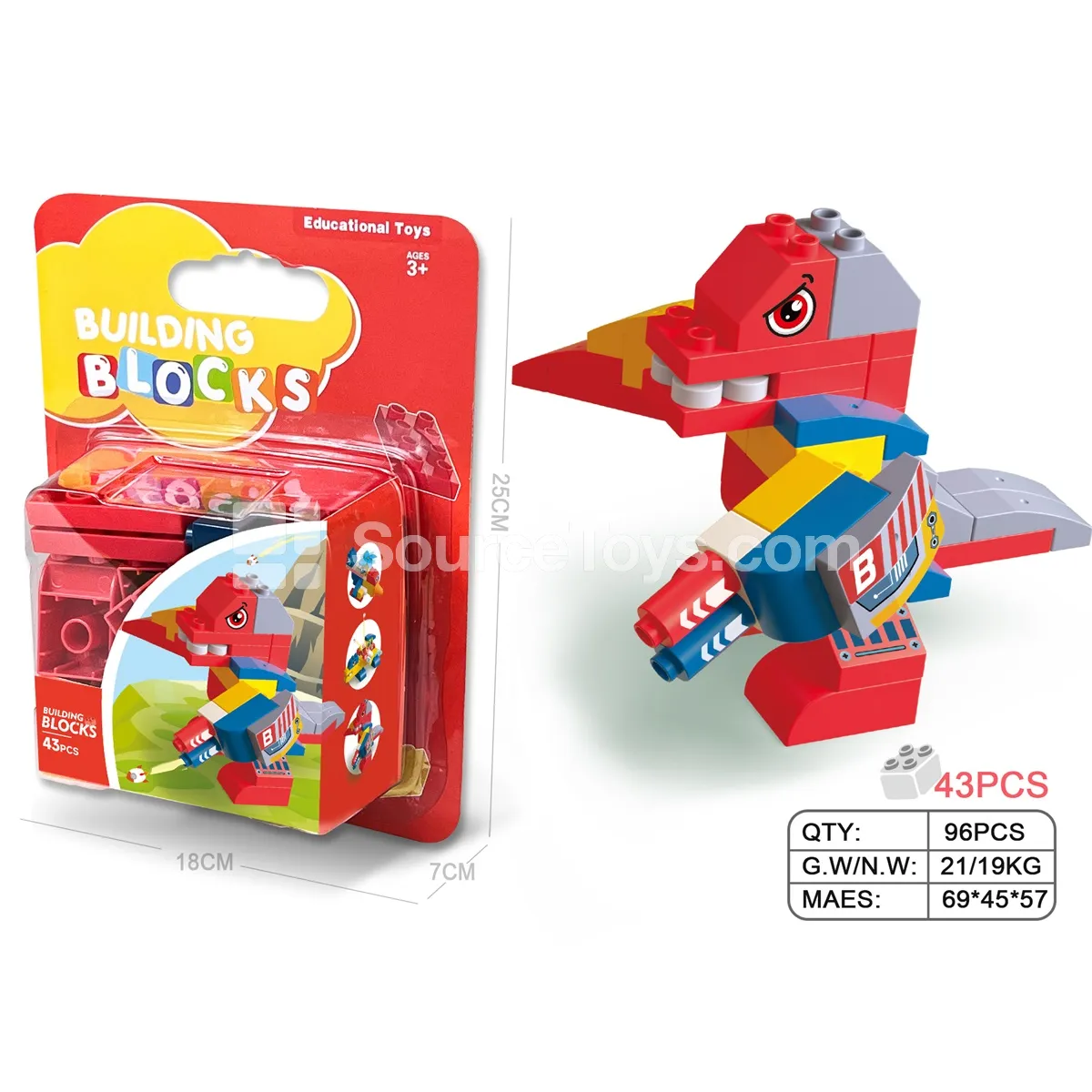 Mechanical Monster Building Block Set, 43 Pieces (JS609B4) Mechanical Monster Building Block Set, 43 Pieces (JS609B4)