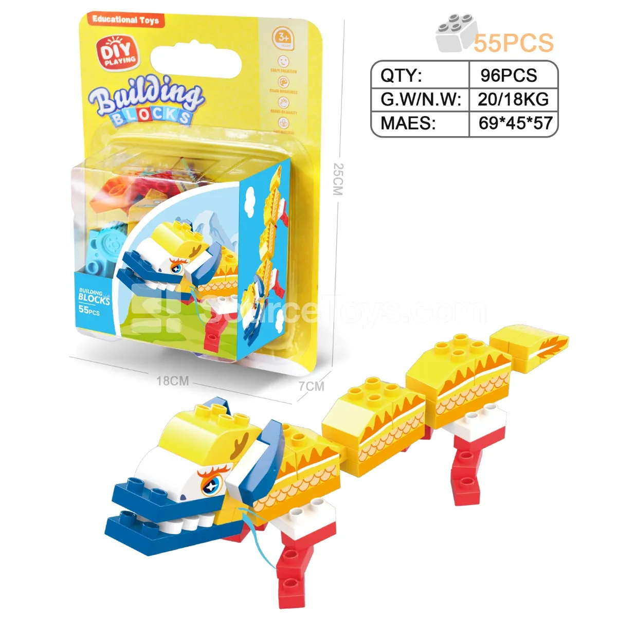 Large Building Blocks Set, 55 Pieces (JS609B1) Large Building Blocks Set, 55 Pieces (JS609B1)