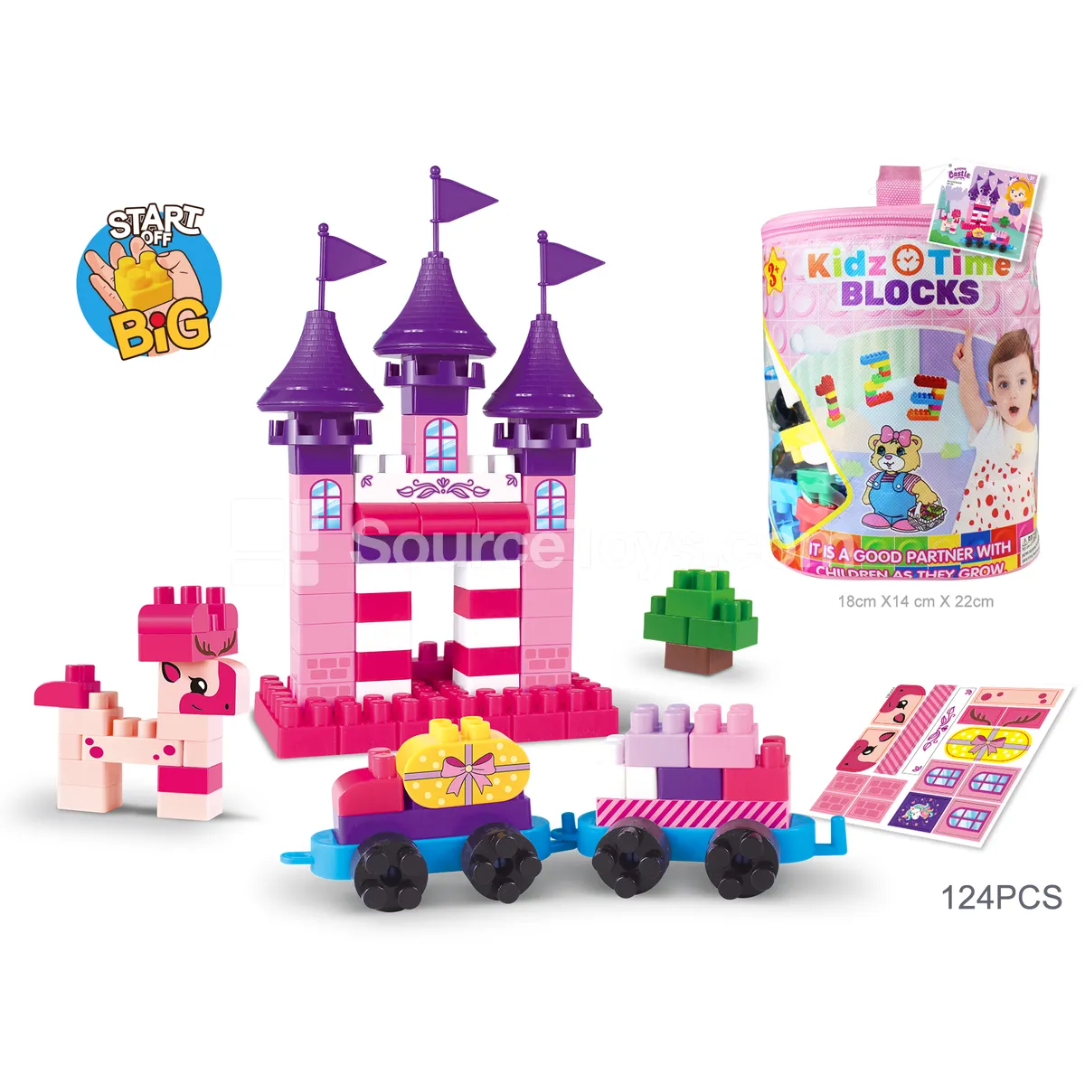 Princess Castle Building Block Set, 124 Pieces (JS612D3) Princess Castle Building Block Set, 124 Pieces (JS612D3)