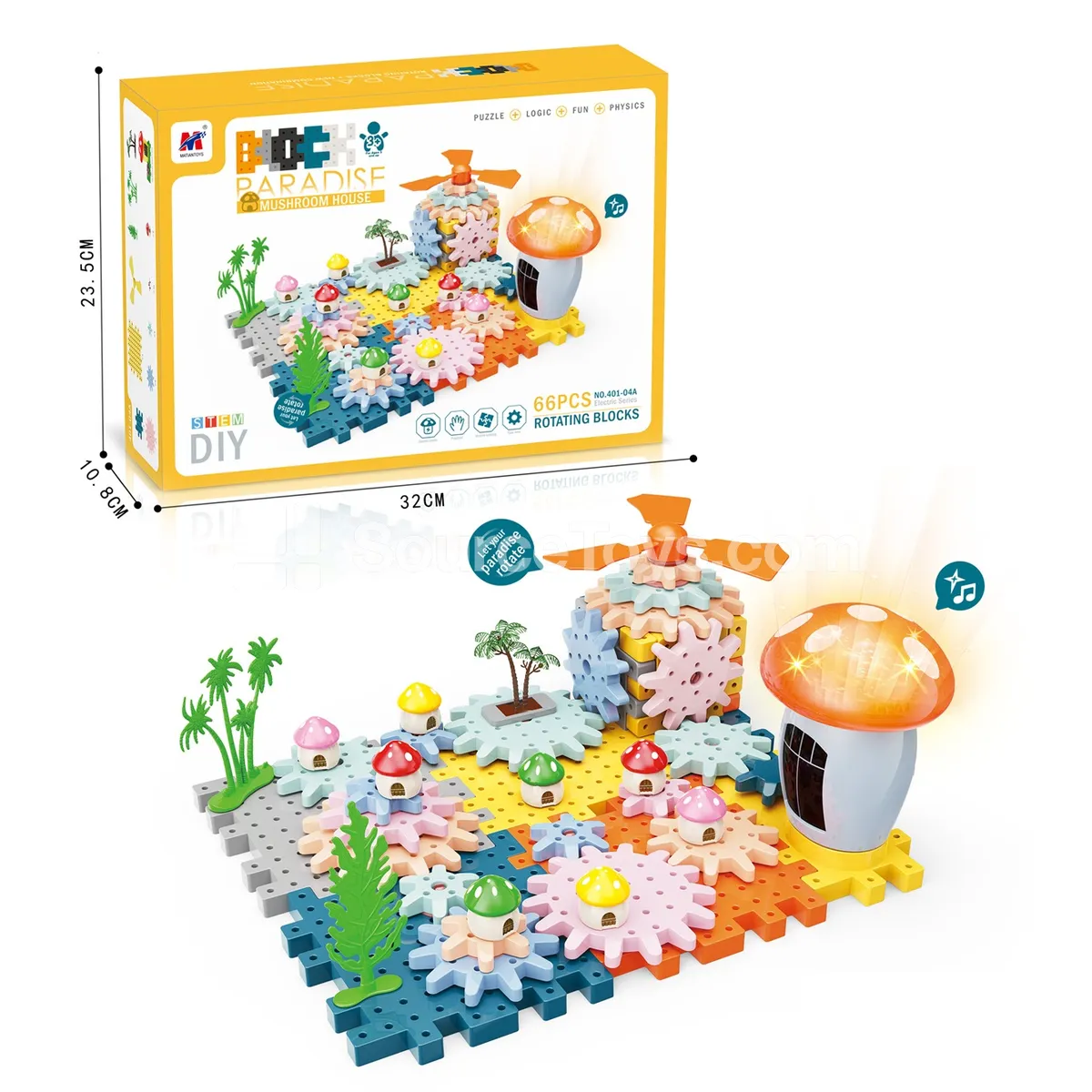 Mushroom House Gear Building Block Play Set (401-04A) Mushroom House Gear Building Block Play Set (401-04A)
