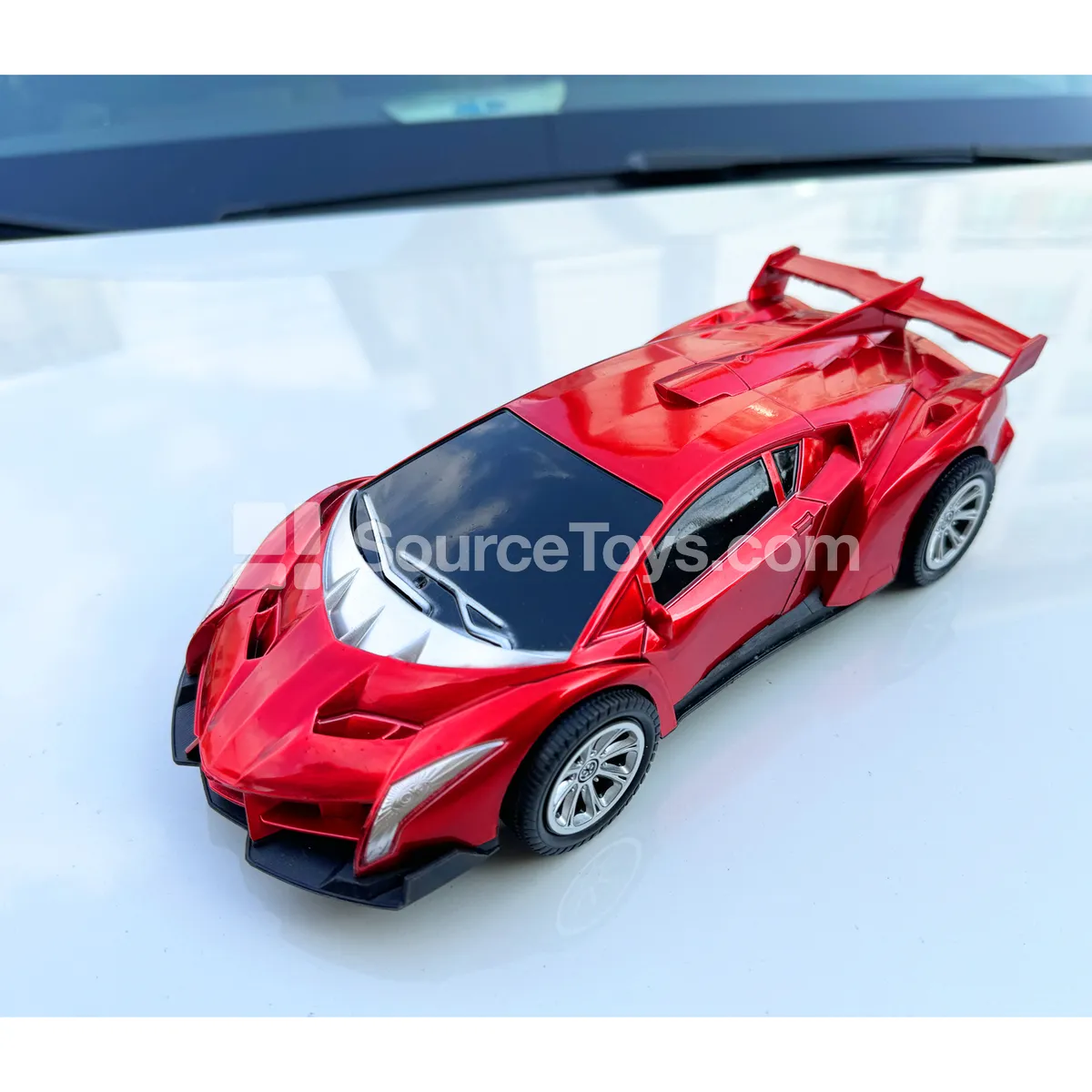 Red Friction-Powered Toy Car with Alloy-Look Finish (6812A) Red Friction-Powered Toy Car with Alloy-Look Finish (6812A)