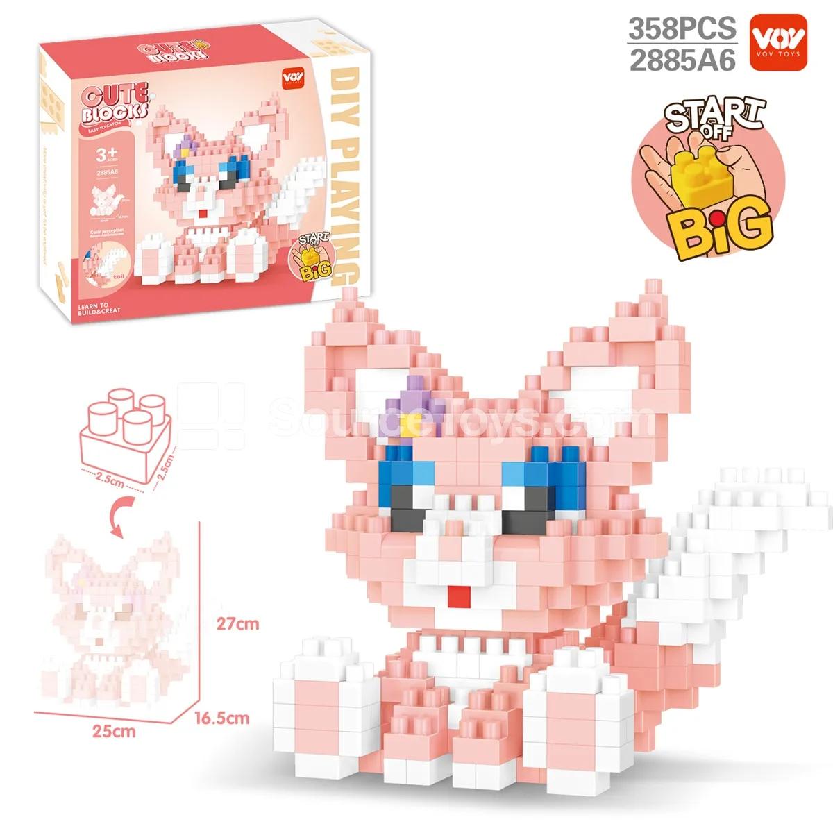 Large-Piece Building Block Set, 358 Pieces (2885C6)