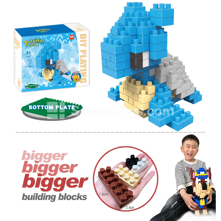 Large-Piece Building Block Set with Baseplate, 137 Pieces (2845A8)
