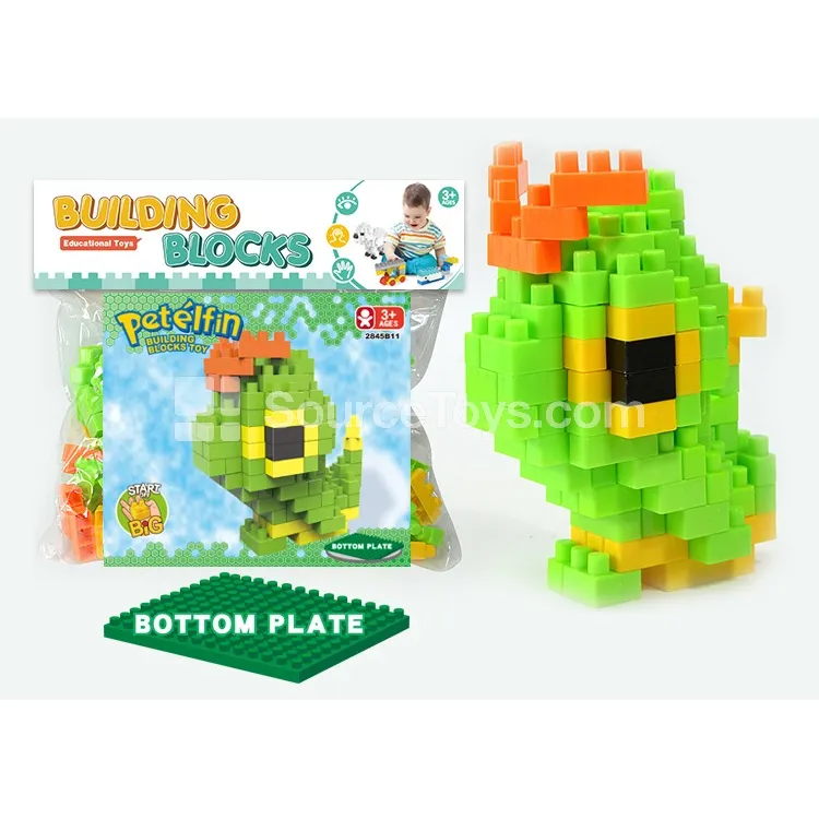 Large-Piece Building Block Set with Baseplate, 121 Pieces (2845B11)
