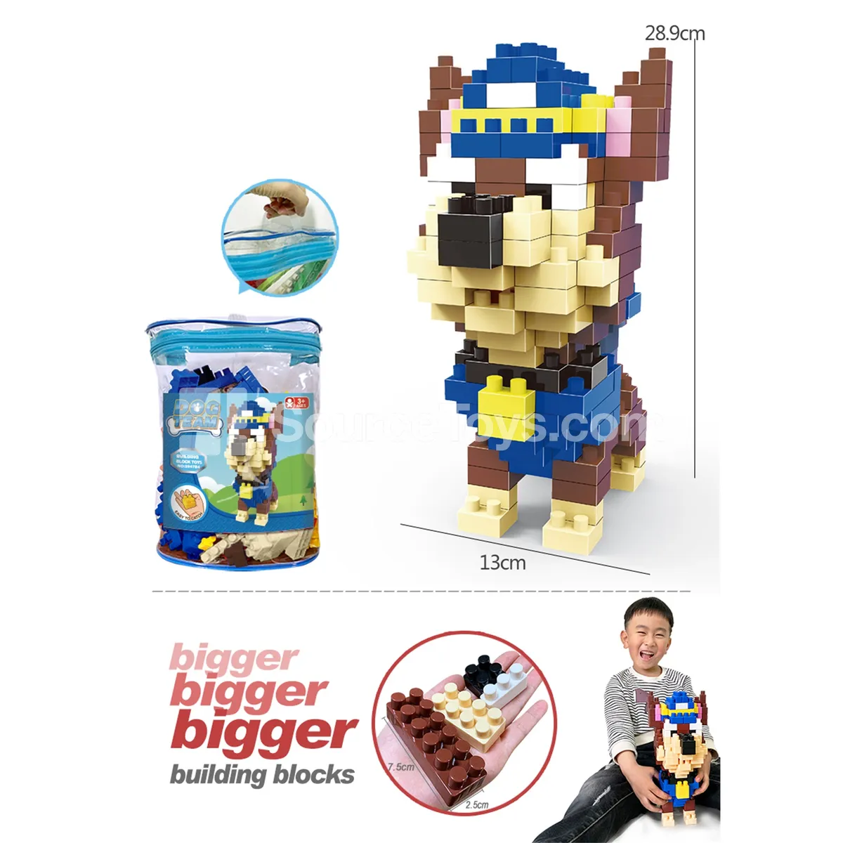 Large-Piece Building Block Set, 175 Pieces (2847C4)