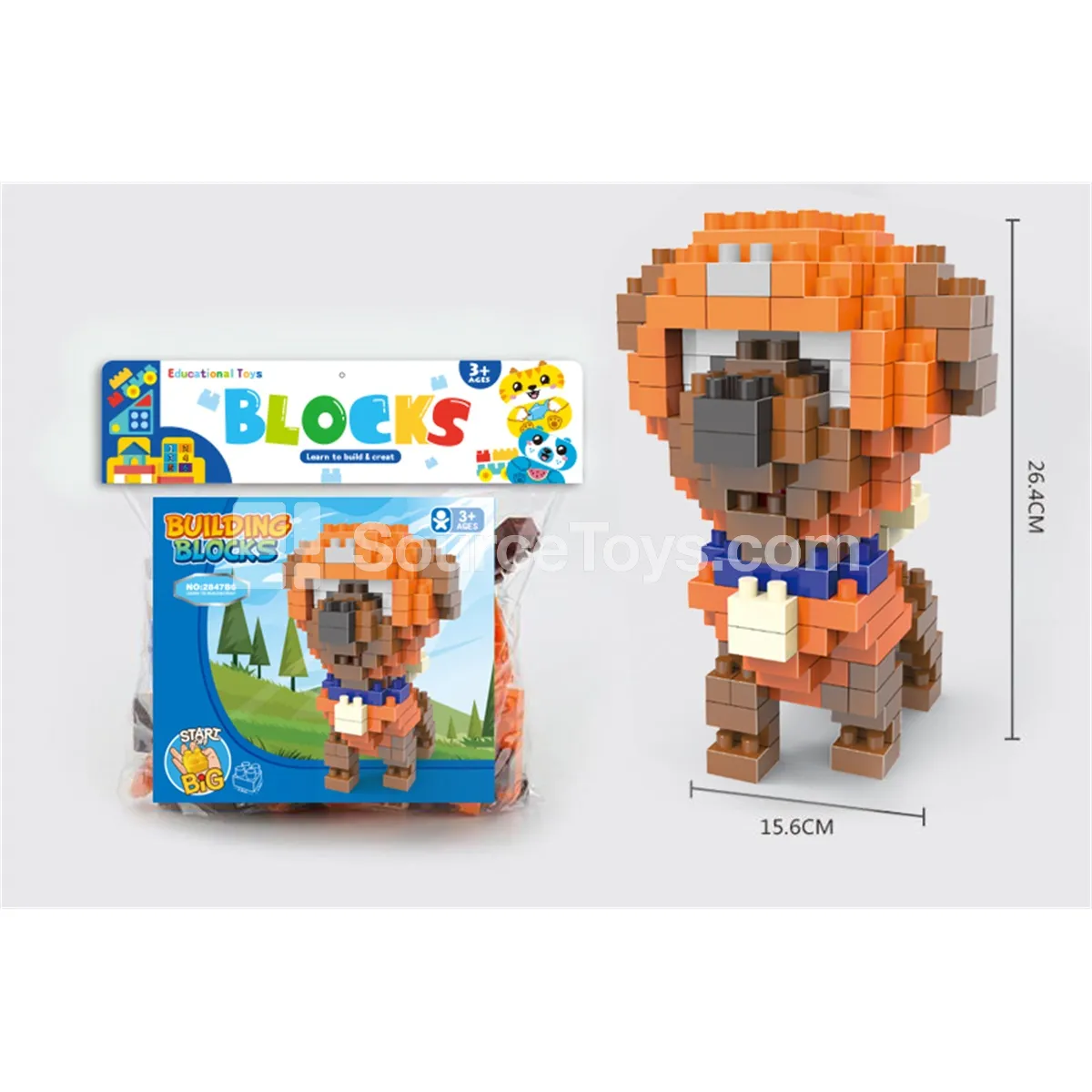 Large-Piece Building Block Set, 181 Pieces (2847B6)