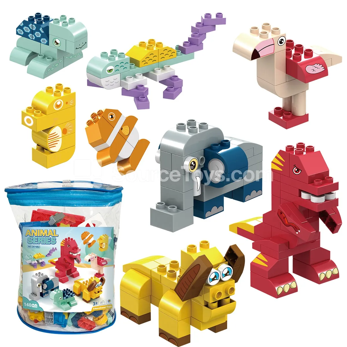 Animal Building Blocks Set, 140 Pieces (2876C2)