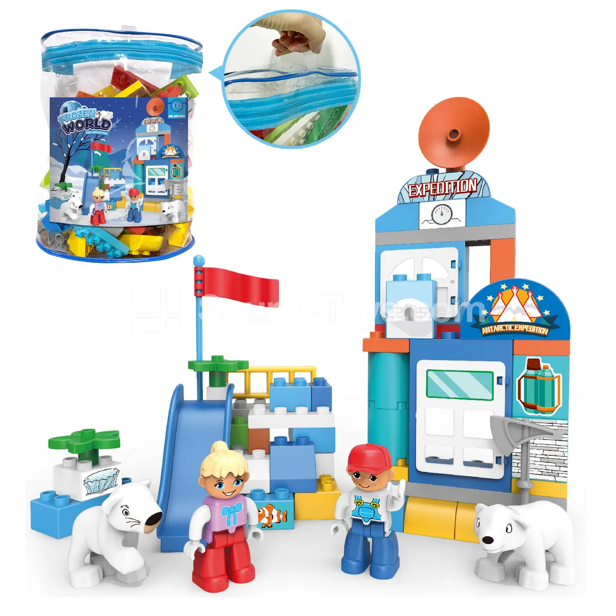 Large Building Blocks Set with Storage Bag (2858C8)