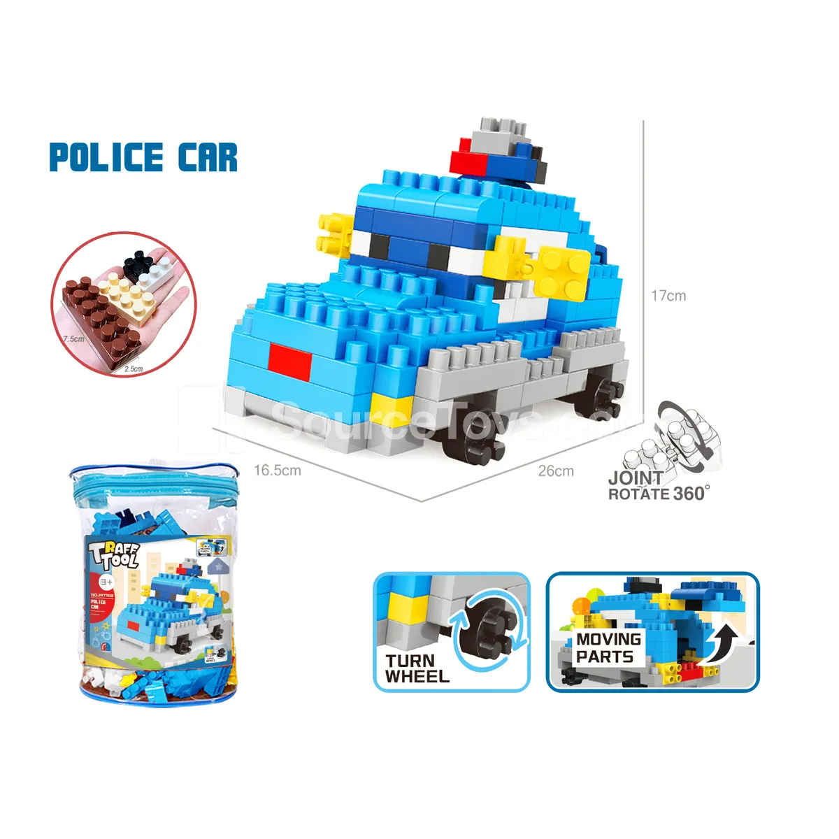 Police Car Building Block Set, 174 Pieces (2877C2) Police Car Building Block Set, 174 Pieces (2877C2)