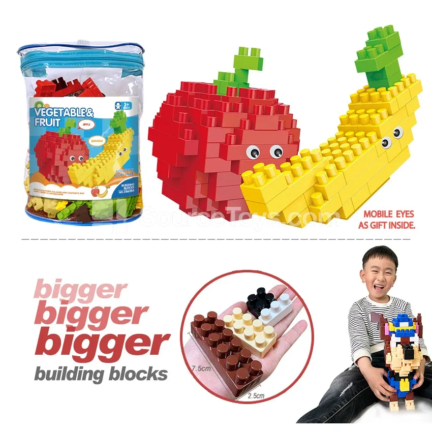 Apple and Banana Large Building Blocks, 139 Pieces (2863C4)