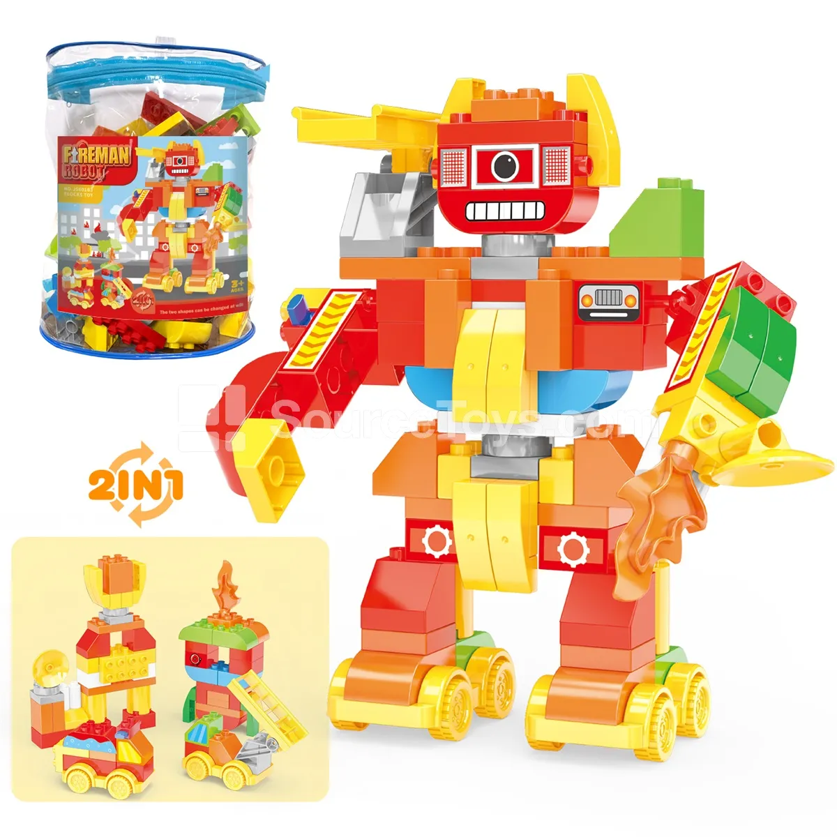 Fire Rescue Robot Building Blocks with Rotatable Arms (JS601B3) Fire Rescue Robot Building Blocks with Rotatable Arms (JS601B3)