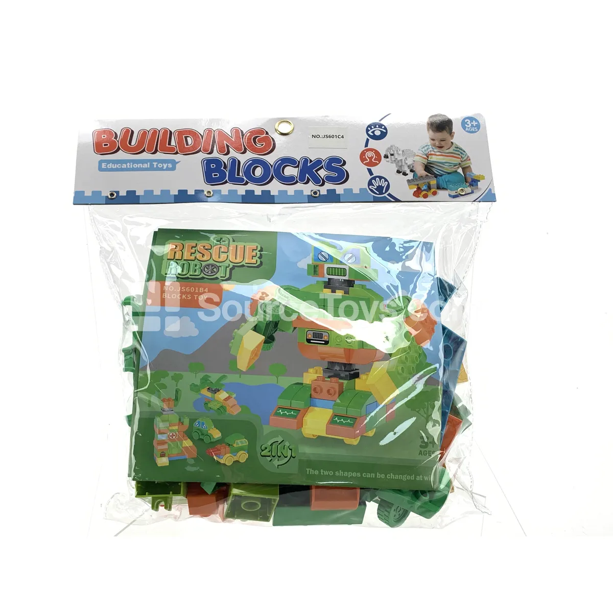 Rescue Robot Building Kit with Rotating Arms, 76 Pieces (JS601C4)