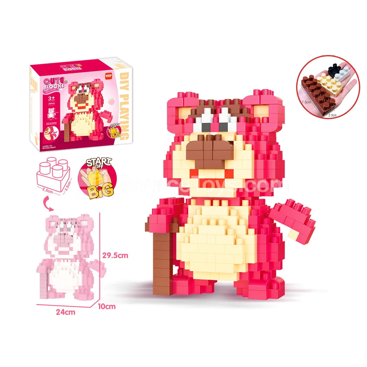 Large Building Block Set, 350 Pieces (2885A2)