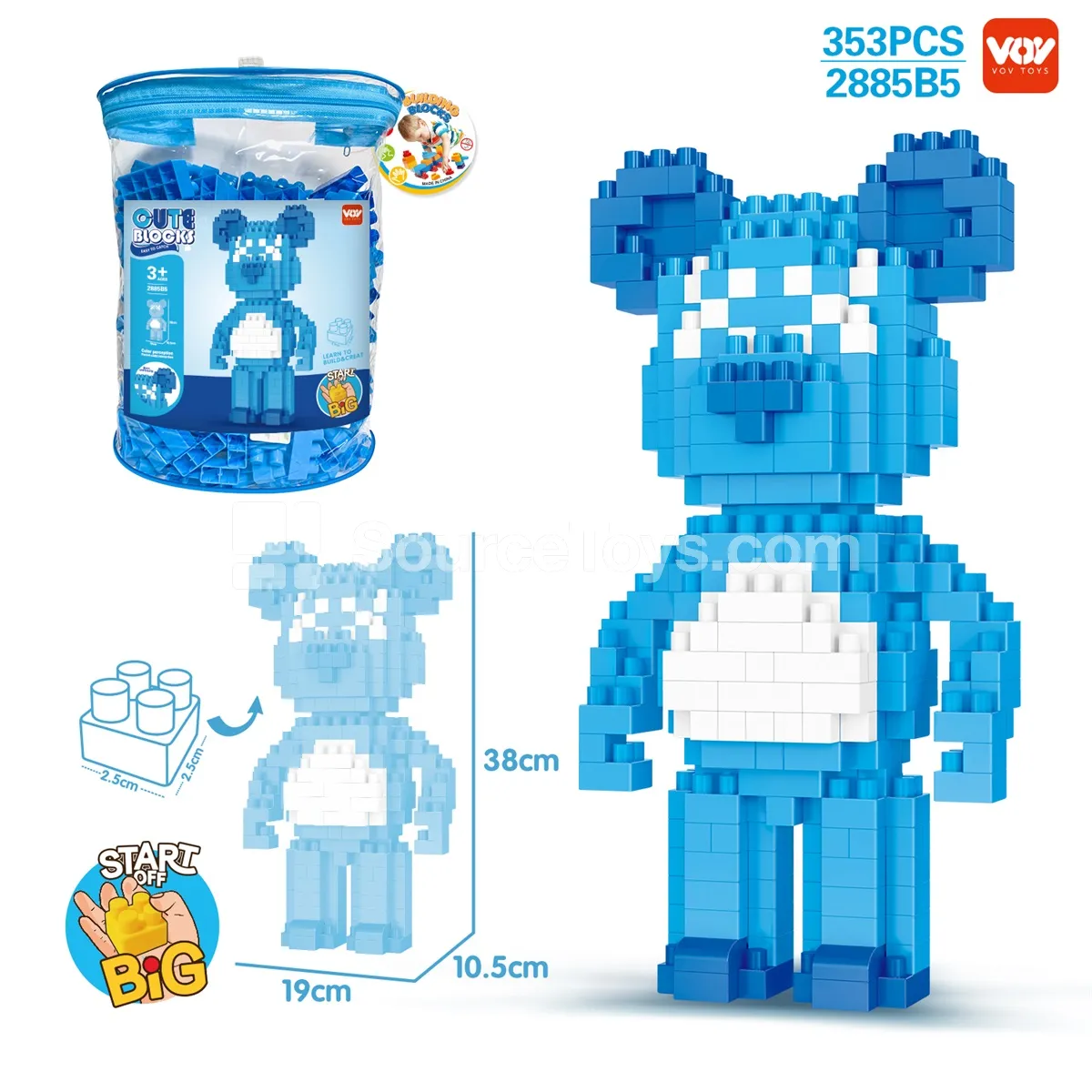 Large-Piece Building Block Bear Kit, 353 Pieces (2885B5) Large-Piece Building Block Bear Kit, 353 Pieces (2885B5)