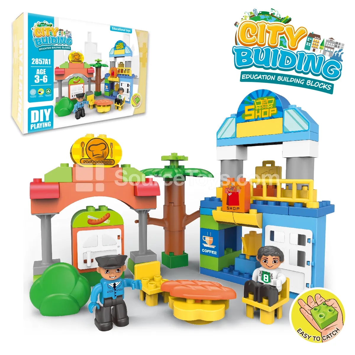 City Plaza Building Blocks Set, 59 Pieces (2857A1)