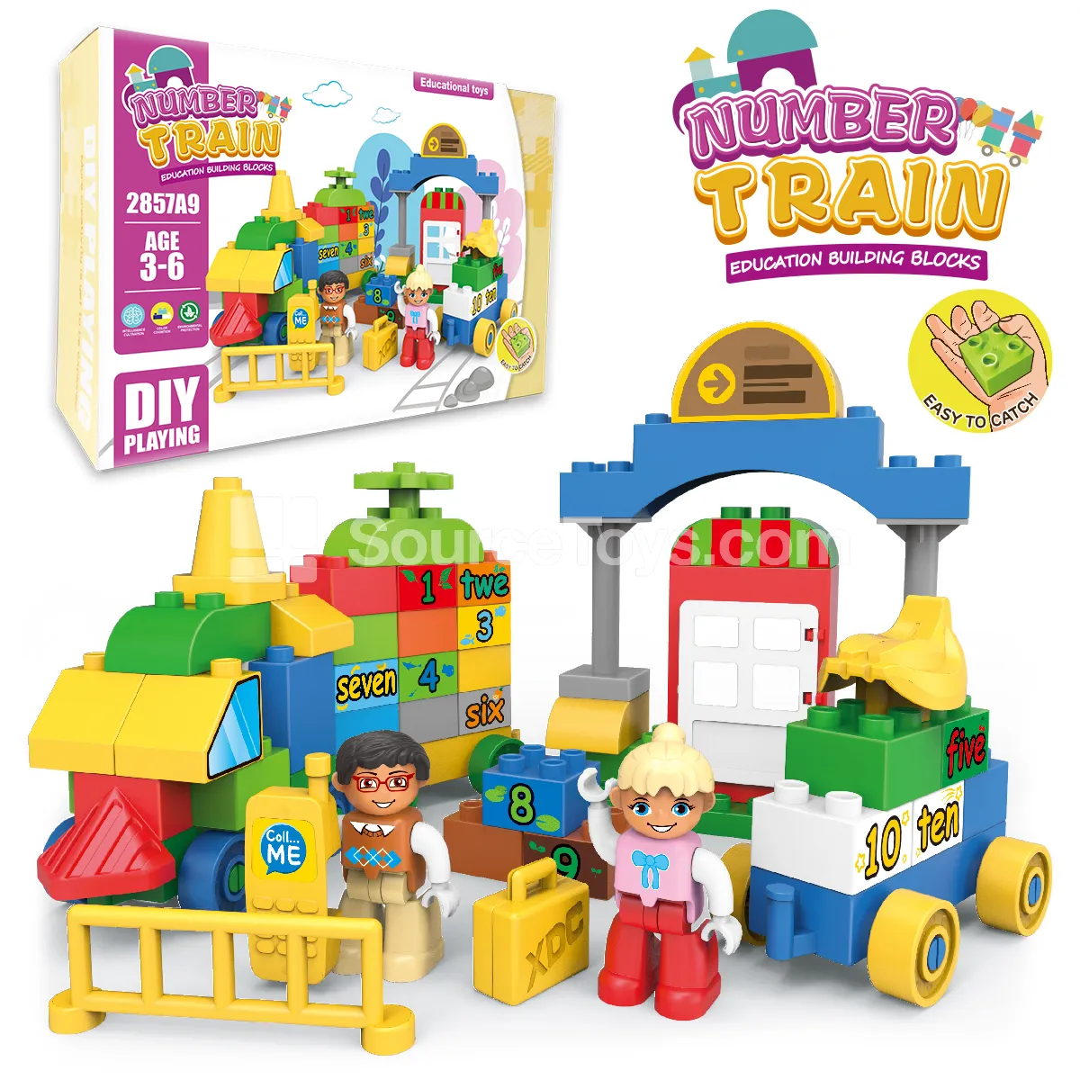 Number Train Building Block Set, 67 Pieces (2857A9) Number Train Building Block Set, 67 Pieces (2857A9)