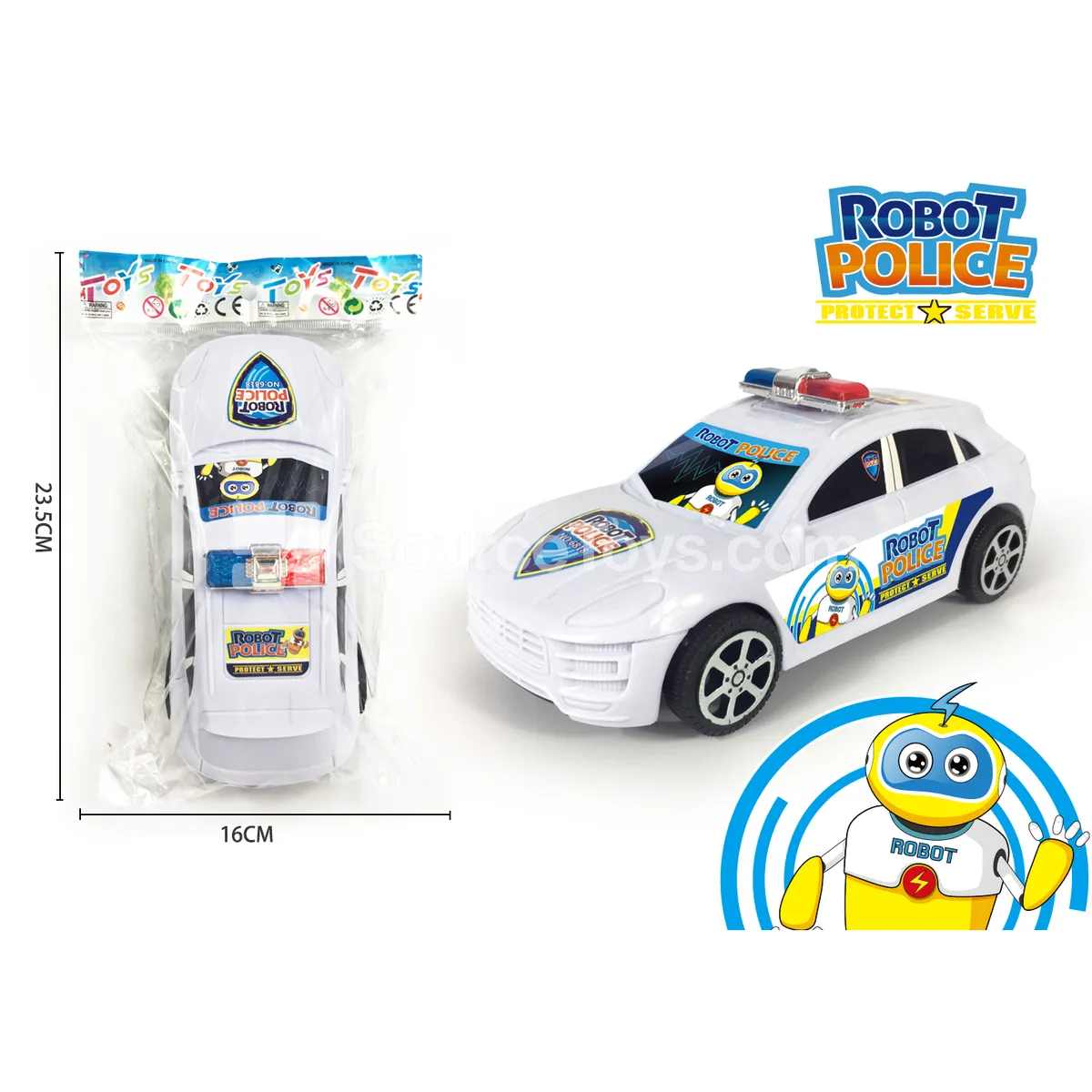 Friction-Powered Police Car Toy (6818A)