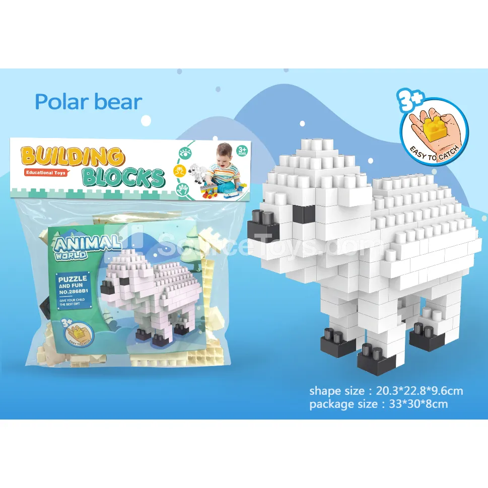 Polar Bear Building Blocks, 139 Pieces (2868B1)